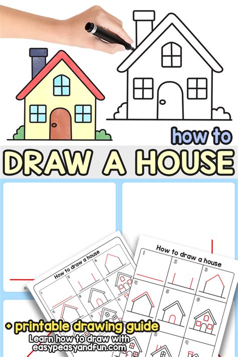 gawaing bahay drawing easy|Learn How to Draw a House Step by Step .